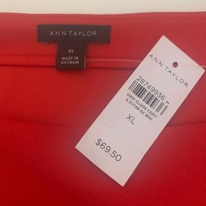 Ann Taylor Square Neck Blouse with Pleated Shoulder Detail- XL